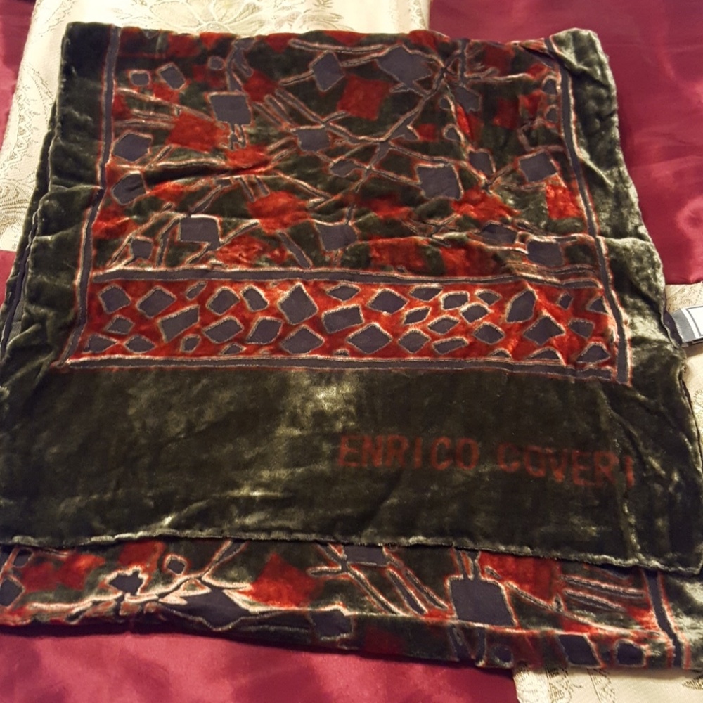 ENRICO COVERI scarf burgundy and grey